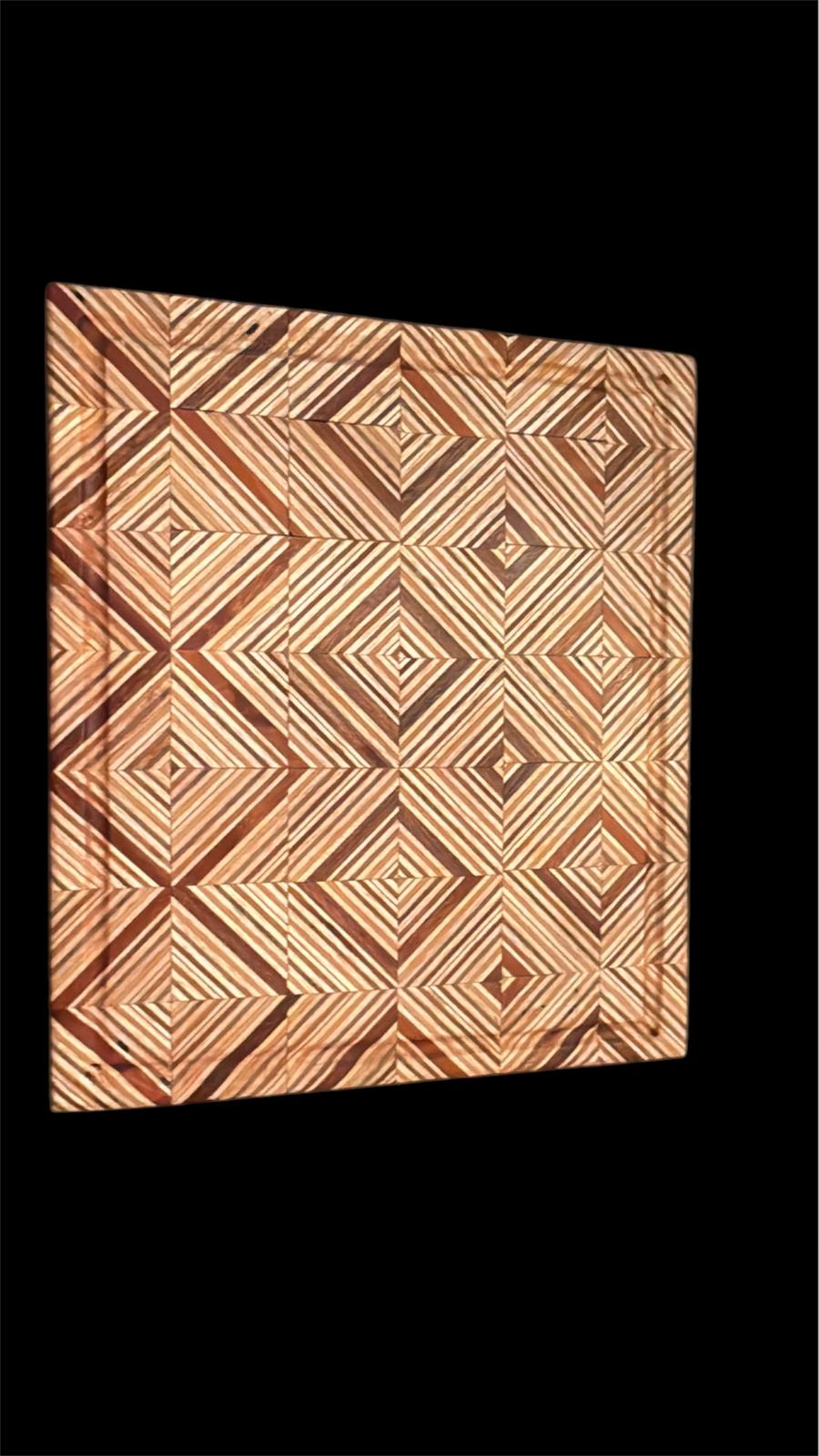Chaotic Diamond-Patterned Cutting Board